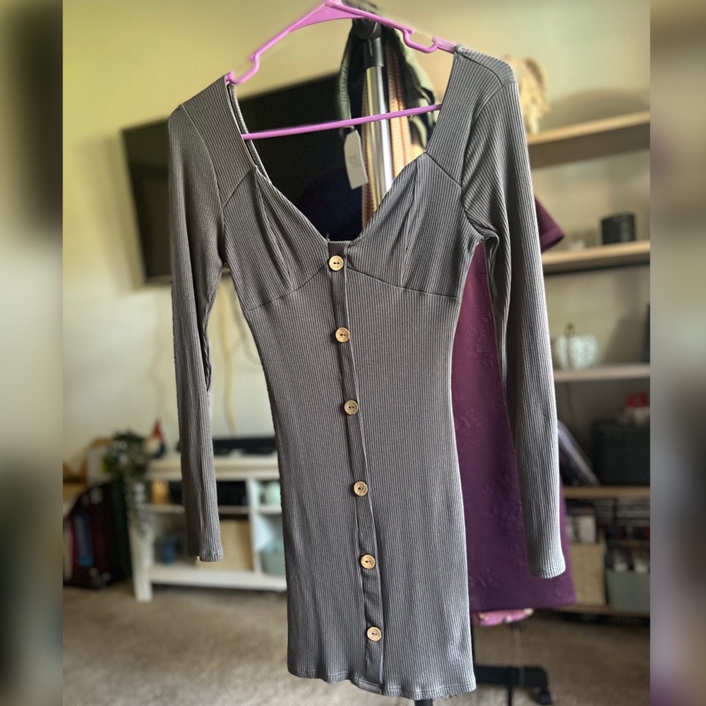 “Stephanie Ribbed Mini Dress”